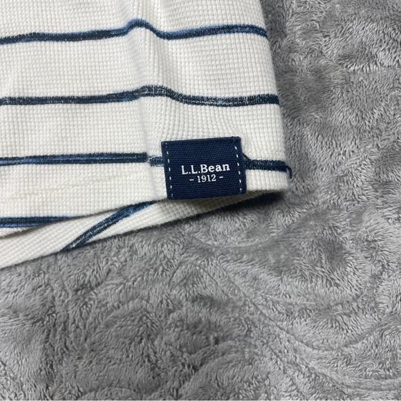 LL Bean Womens Top 2X Unshrinkable Thermal Waffle Long-Sleeve Crewneck Stripe - Picture 3 of 8